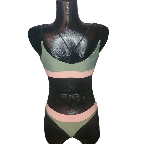 Body Glove Women's Olive Green and Pink Bikini Set XS - Picture 3 of 4